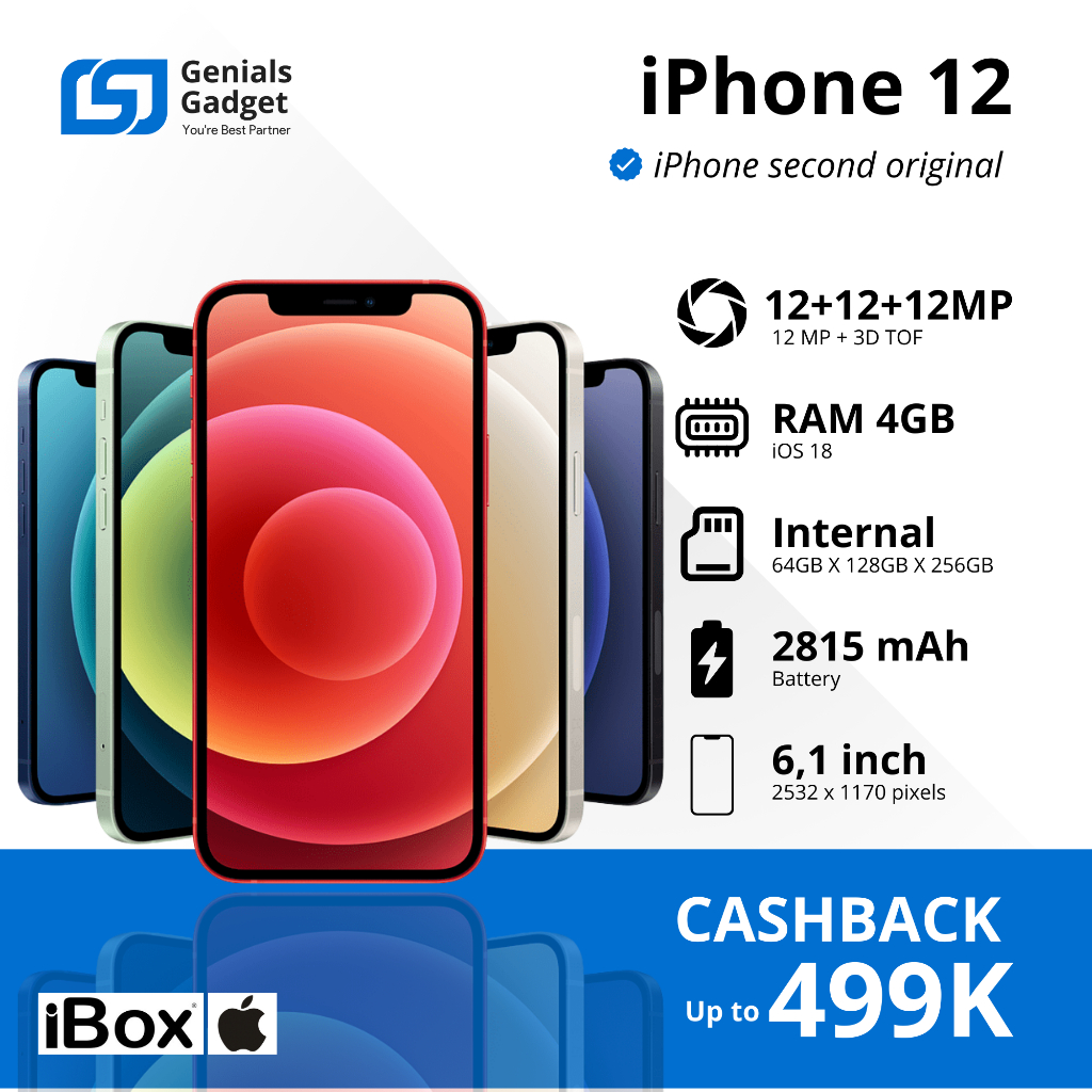 GG - IP 12 64GB 128GB 256GB | Second Original Fullset Resmi
