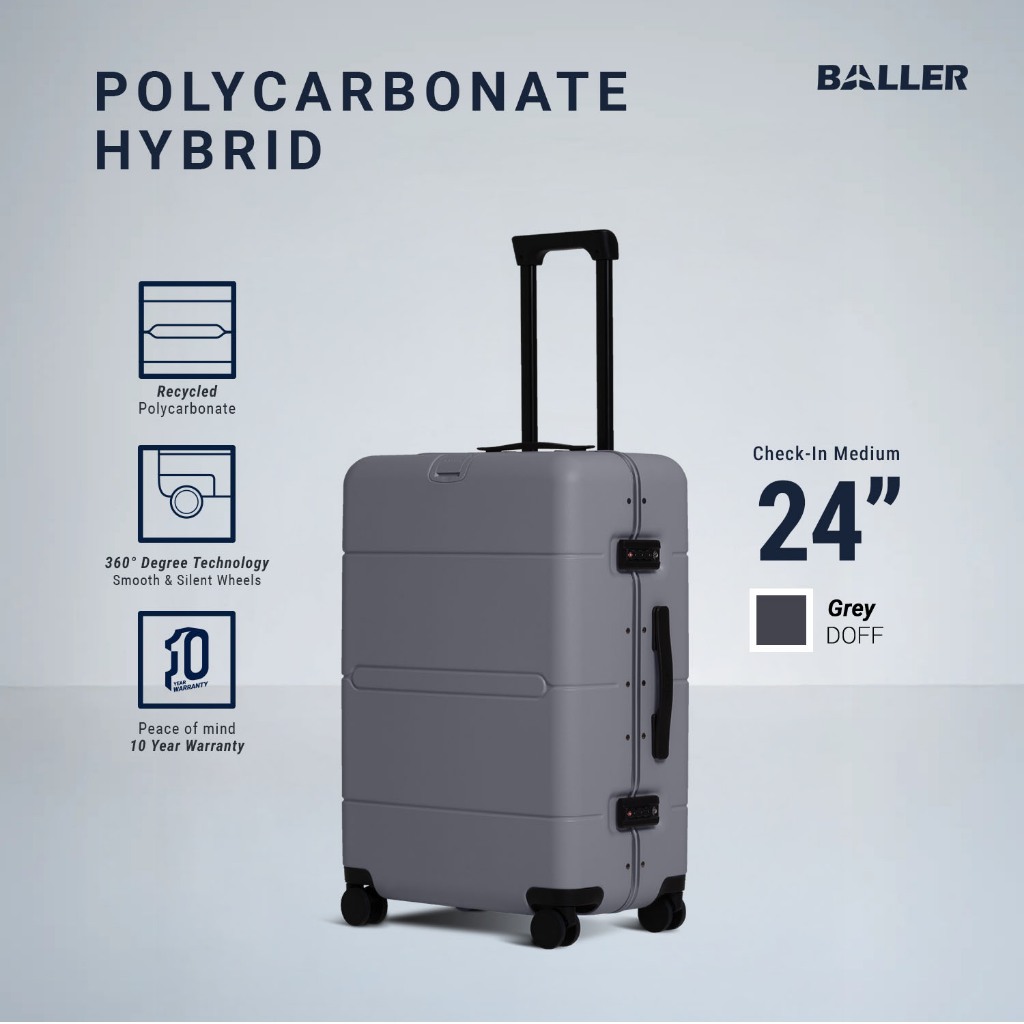 Jual BALLER Koper Hybrid Polycarbonate Check In Medium 24 inch Matte ...
