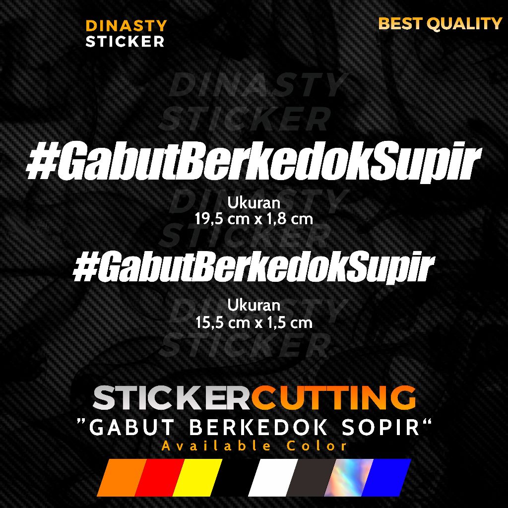 Jual STICKER STIKER CUTTING TAGAR GABUT BERKEDOK SOPIR | Shopee Indonesia