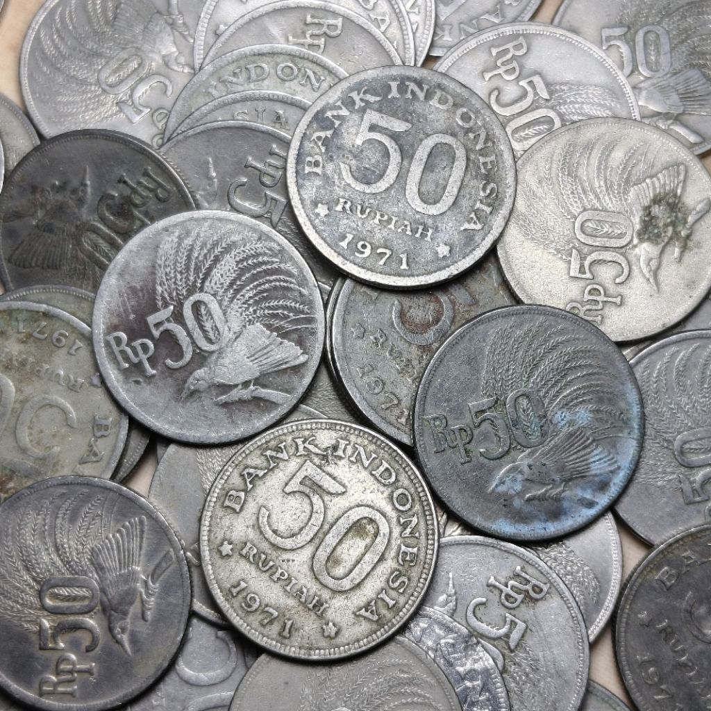 Jual Kotor Koin Rp 50 Rupiah cenderawasih Tahun 1971 Burung Cendrawasih ...