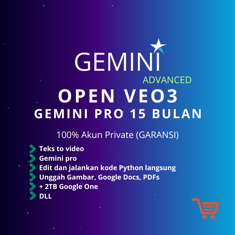 Jual GEMINI AI PRO 15 BULAN | 1 TAHUN | GDRIVE 2TB | VEO 3 | PRIVATE ...
