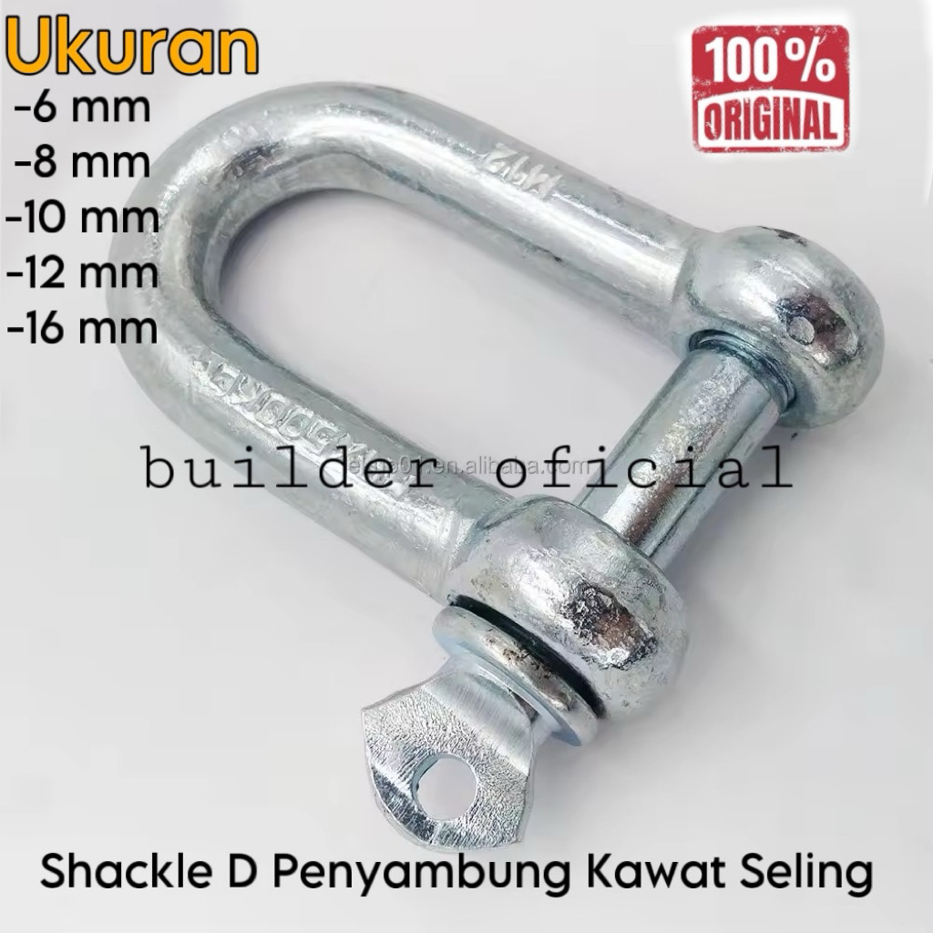 Jual SHACKLE D 6mm 8mm 10mm 12mm Clamp Sambungan Rantai Besi Kawat ...