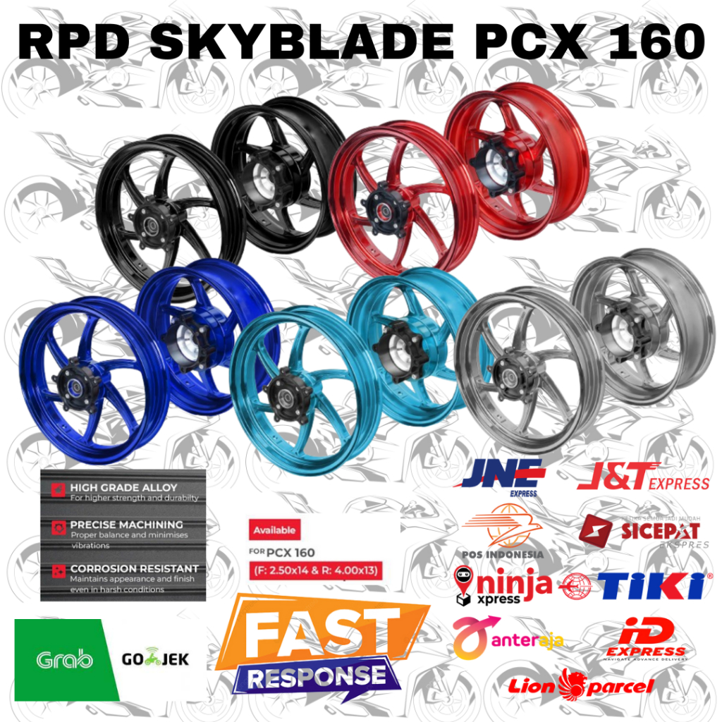 Jual Velg RPD Skyblade CNC Series Palang 6 model MFZ OZ PCX 160 ...