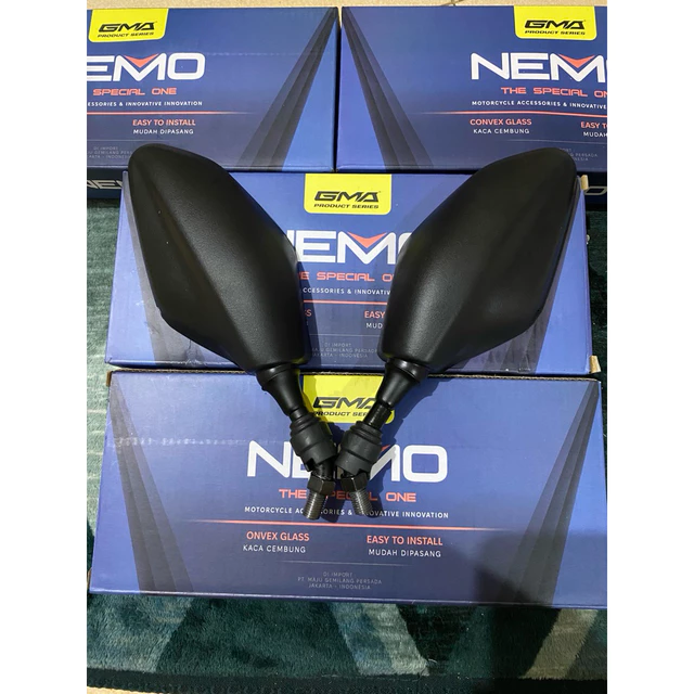 Spion Xmax NEMO Bubut 3 Jari Tangkai Pendek Universal Honda Yamaha Vario Beat Pcx Genio Stylo, Aerox Mio Nmax