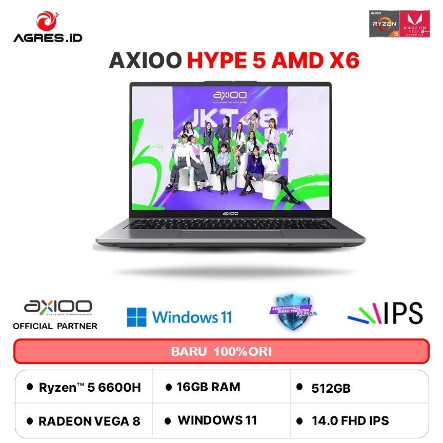 Jual AXIOO Hype 5 X6 Laptop | Ryzen 5 6600H | RAM 16GB/512GB | 14