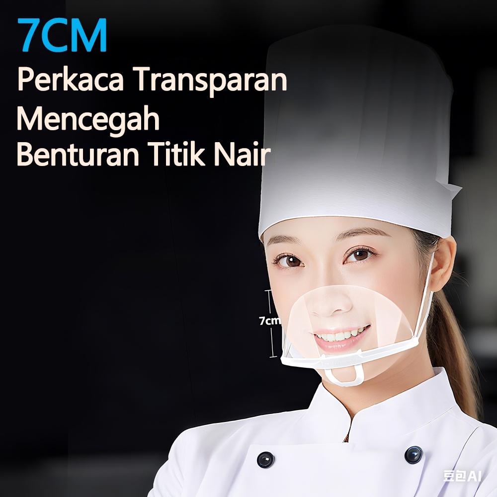 Jual AICASE-10PCS Masker Transparan Plastik Penutup Mulut Restoran MUA ...