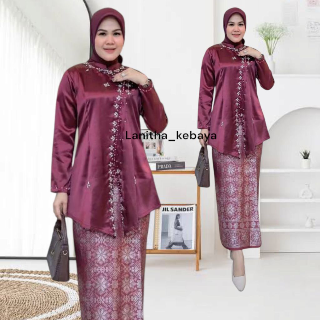 Jual Set Kebaya Janggan Kebaya Modern Kebaya Melayu Rok Lilit Songket ...