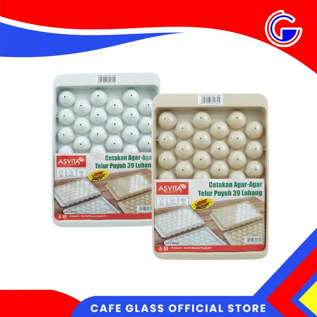 Asvita Cetakan Agar- Agar Puding Telur Puyuh 39 Lubang / Wadah Tempat Es Batu Jelly Plastik Ctp-859