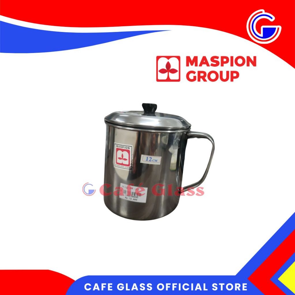 Mug Stainless Maspion 8 Cm 10 Cm 12 Cm / Mug 12 Cm Maspion Plus Tutup