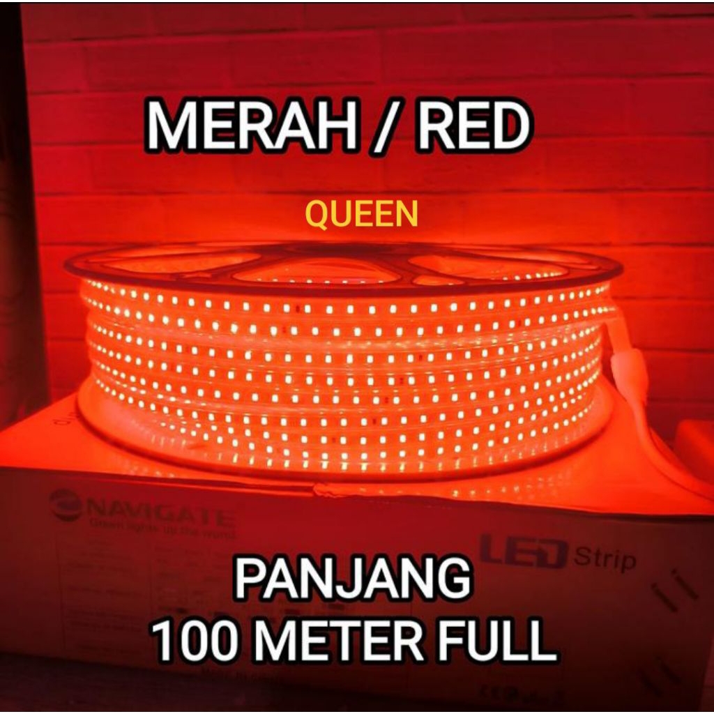 Jual NAVIGATE LED STRIP LIGHT 2835 120LED/METER 220V RED/MERAH 100M ...