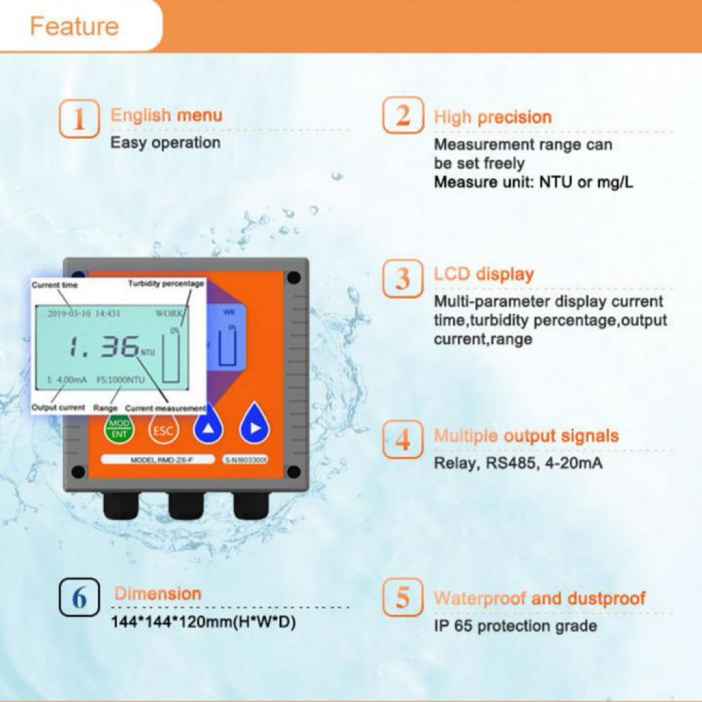 Jual Online Turbidity Transmitter TSS Controller Suspended Turbidity ...