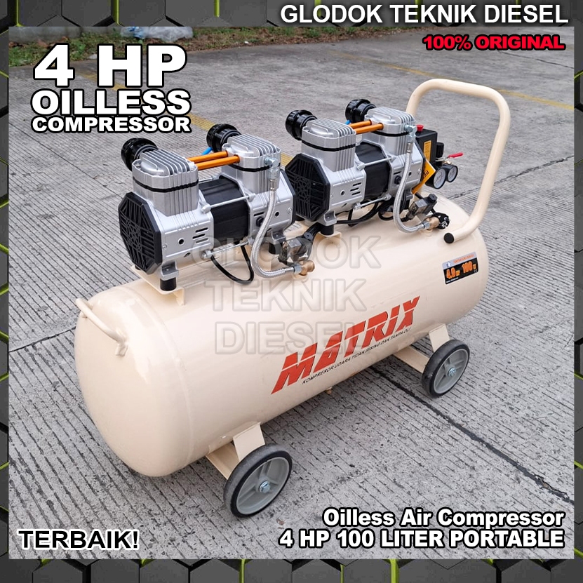 Jual Air Compressor Silent Oilless Super Speed 4 HP 100 Liter Portable ...