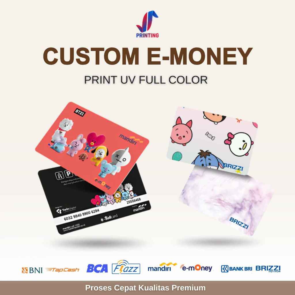 Jual Custom emoney flazz brizzi tapcash uv printing 1 sisi dan 2 sisi ...