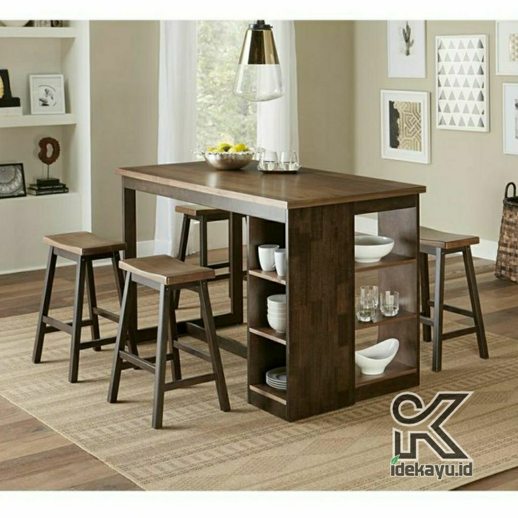 Jual Meja Makan Mini Bar Terbaru | Meja Makan Laci Minimalis Jati ...