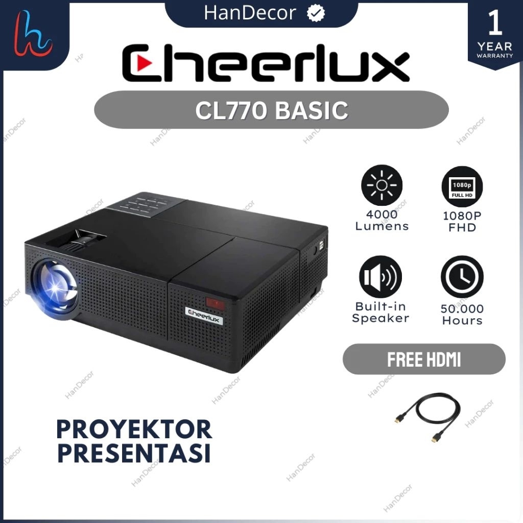 Jual Cheerlux CL770 LED Projector Proyektor Basic Second 4000 Lumens ...