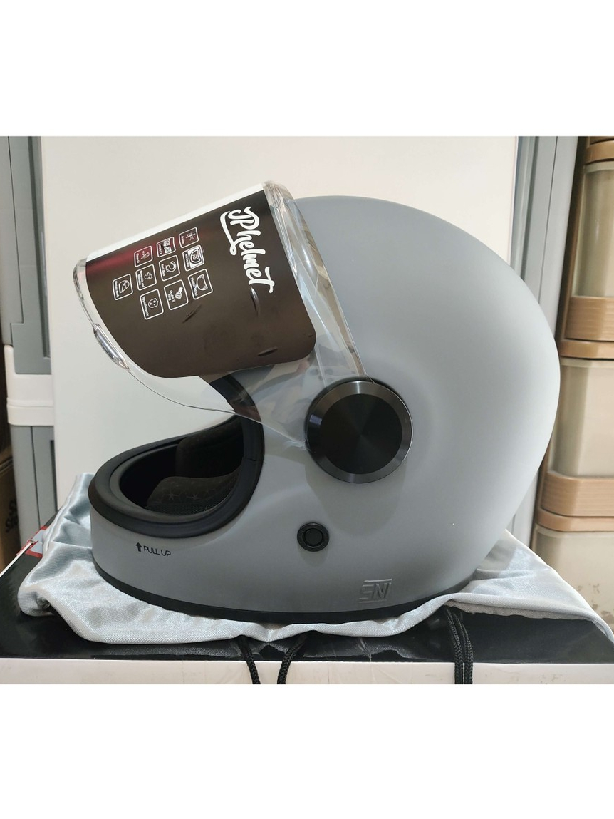 Jual Helm Retro Full Face JP ROKR GREY DOFF | Shopee Indonesia
