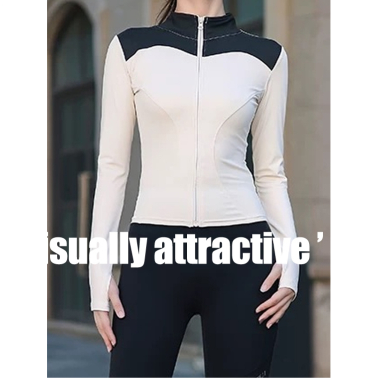 Ready stock Jaket Olahraga Wanita Lengan Panjang Untuk Yoga/Fitness Sport UPF50+