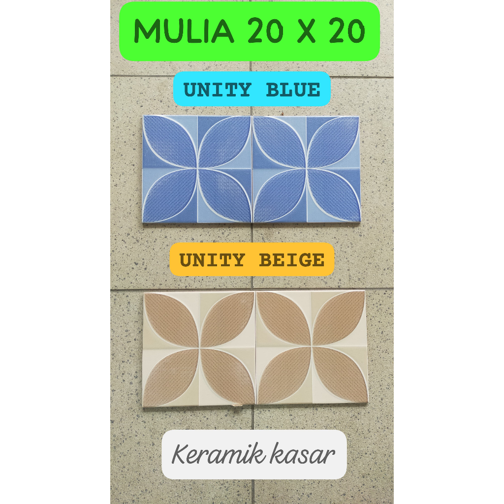 Jual Mulia Unity Blue 20 X 20 Keramik Lantai | Shopee Indonesia