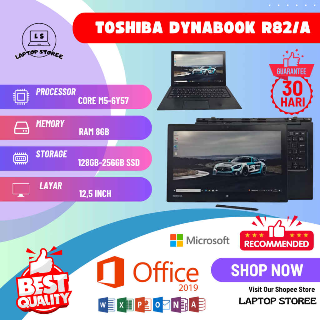 Jual LAPTOP TOSHIBA DYNABOOK R82/A TOUCH SCREEN TABLET 2 IN 1 CORE M5 ...