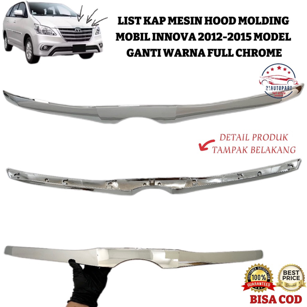 Jual List Kap Mesin Hood Molding Mobil Grand Innova 2012-2015 Model ...