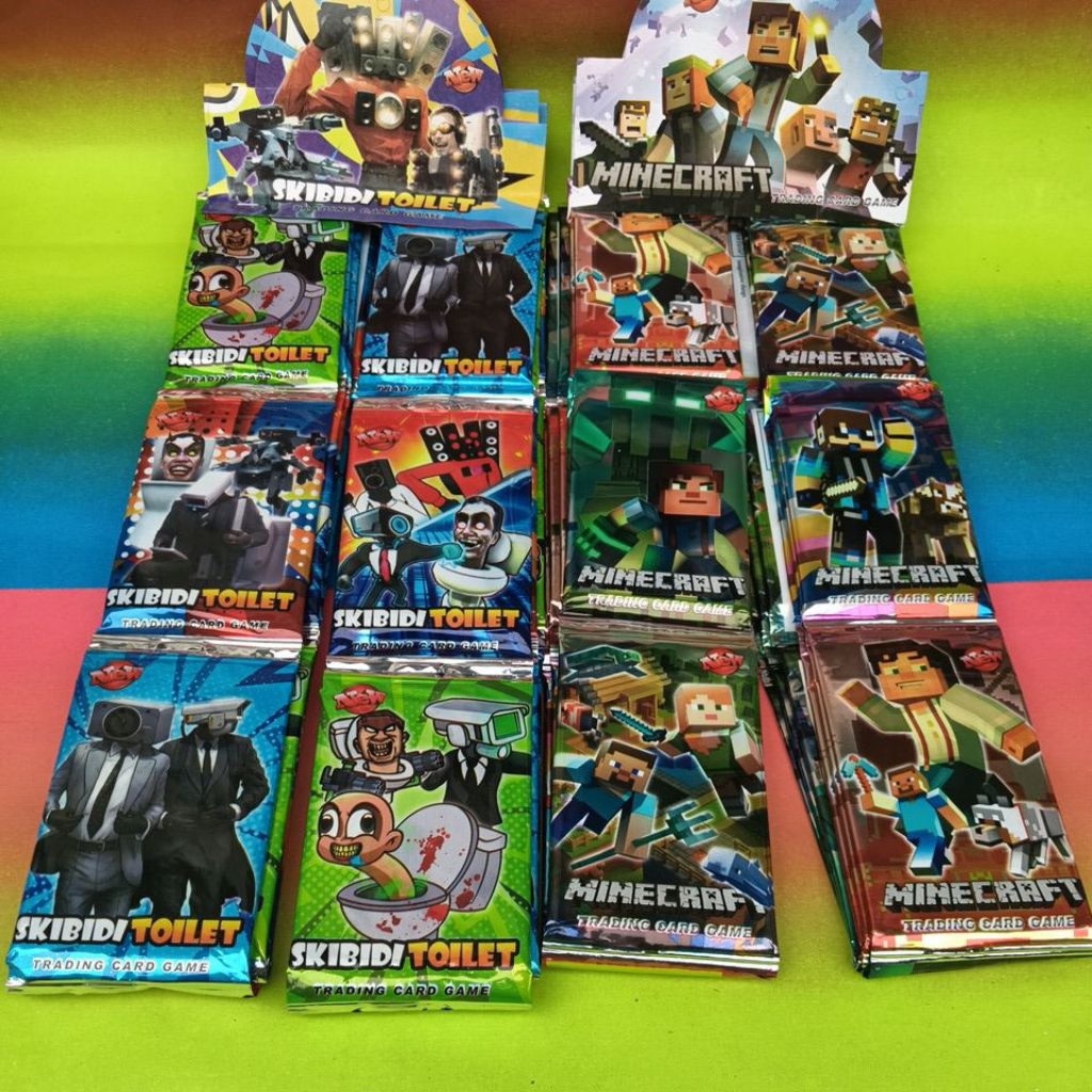 Jual 12 sachet Mainan Kartu Gambar Minecraft Skibidi Toilet New impor ...