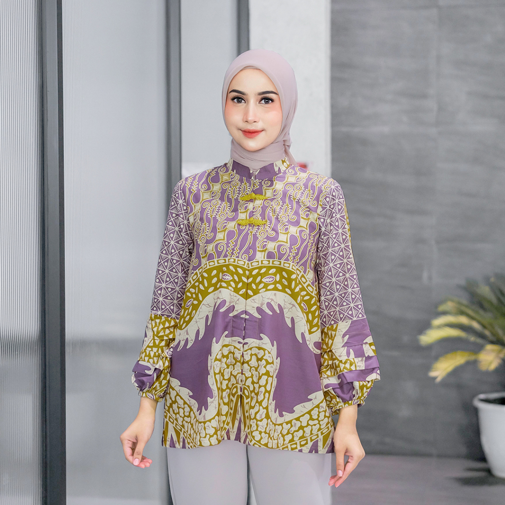 Jual TALIA Blouse Batik Wanita Modern Batik Kerja Kantor Wanita ...