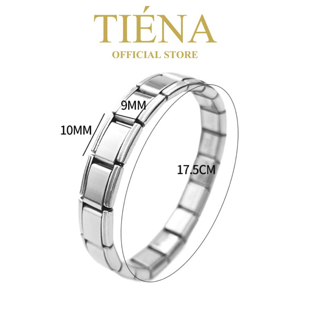 Jual TIENA Italian Charms Bracelet (18 pcs) Silver Collection Titanium ...