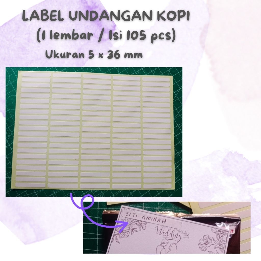 Jual Label Nama Undangan Kopi Mini (1 lembar) isi 105 pcs | Shopee ...