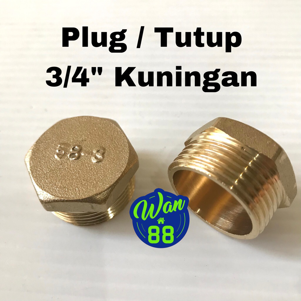 Jual Plug / Tutup Drat Luar 3/4” ITZU Kuningan harga 1 Pc | Shopee ...