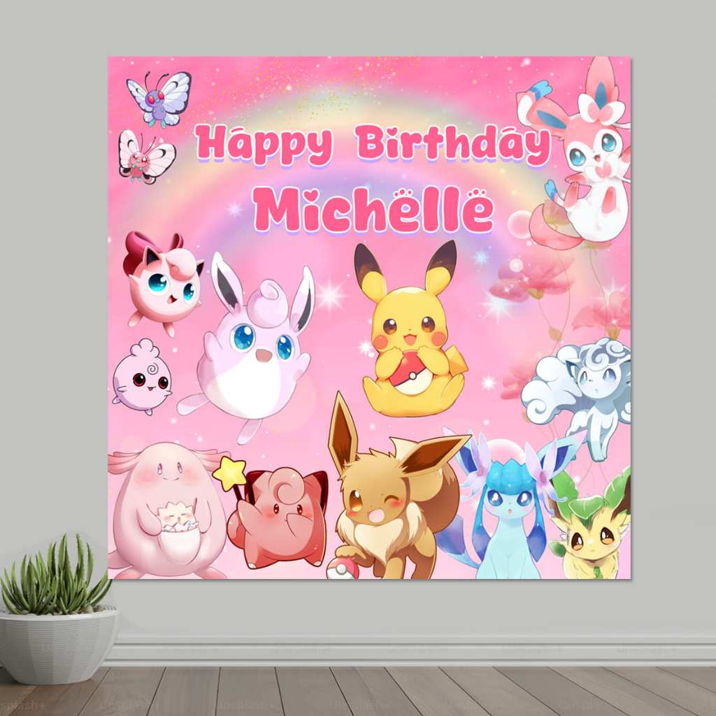 Jual Pokemon Pink Backdrop Banner Flexi Birthday / Hiasan Dinding Ulang ...