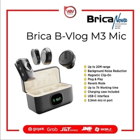 Brica B VLOG M3 Dual Magnetic Clip Wireless Microphone Clip On Mic Vlog With Charging Case BVLOG