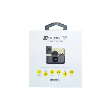 Brica B VLOG M3 Dual Magnetic Clip Wireless Microphone Clip On Mic Vlog With Charging Case BVLOG