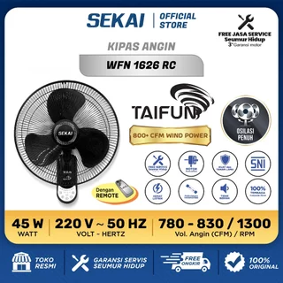 SEKAI Kipas Angin Dinding Remote Control Series / Wall Fan 16 Inch - WFN 1626 RC / WFN 1627 RC / WFN 1628 RC