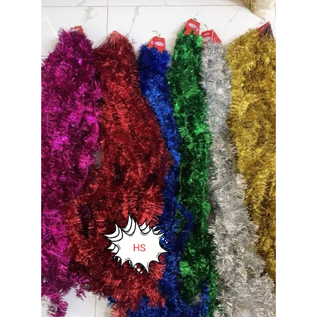 Jual Slinger Rumbai warna warni 2 Meter / Hiasan Natal | Shopee Indonesia