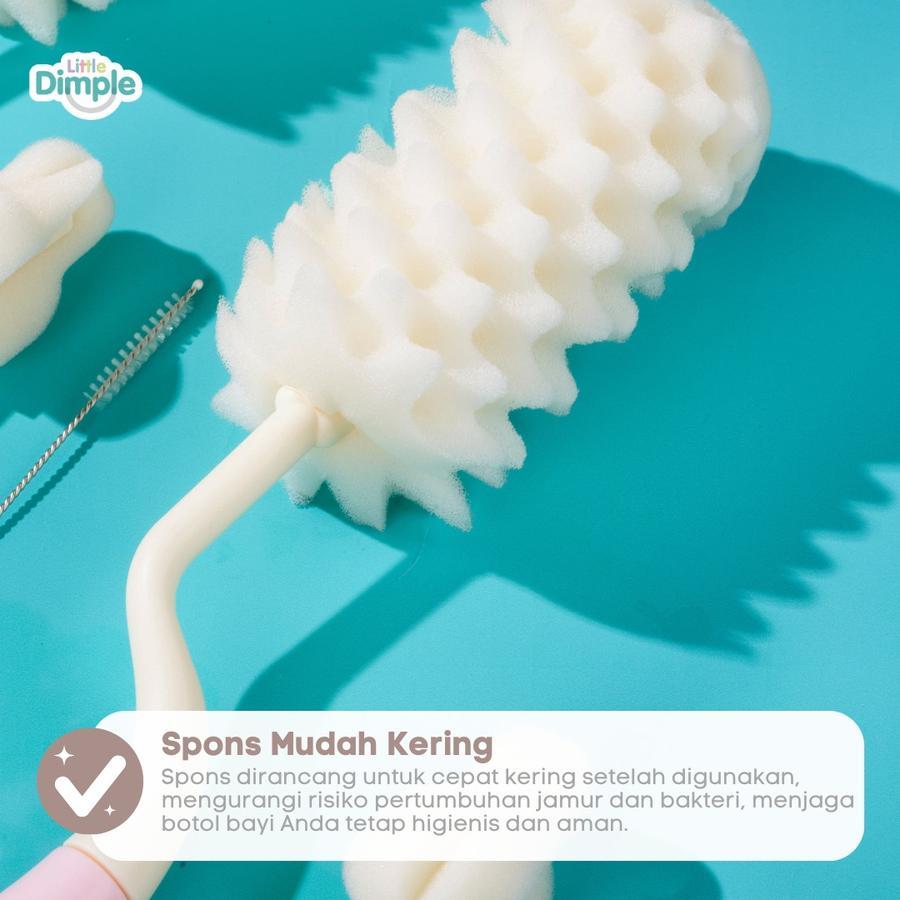 Jual Little Dimple 3in1 Premium Sponge Bottle Brush Little Dimple ...
