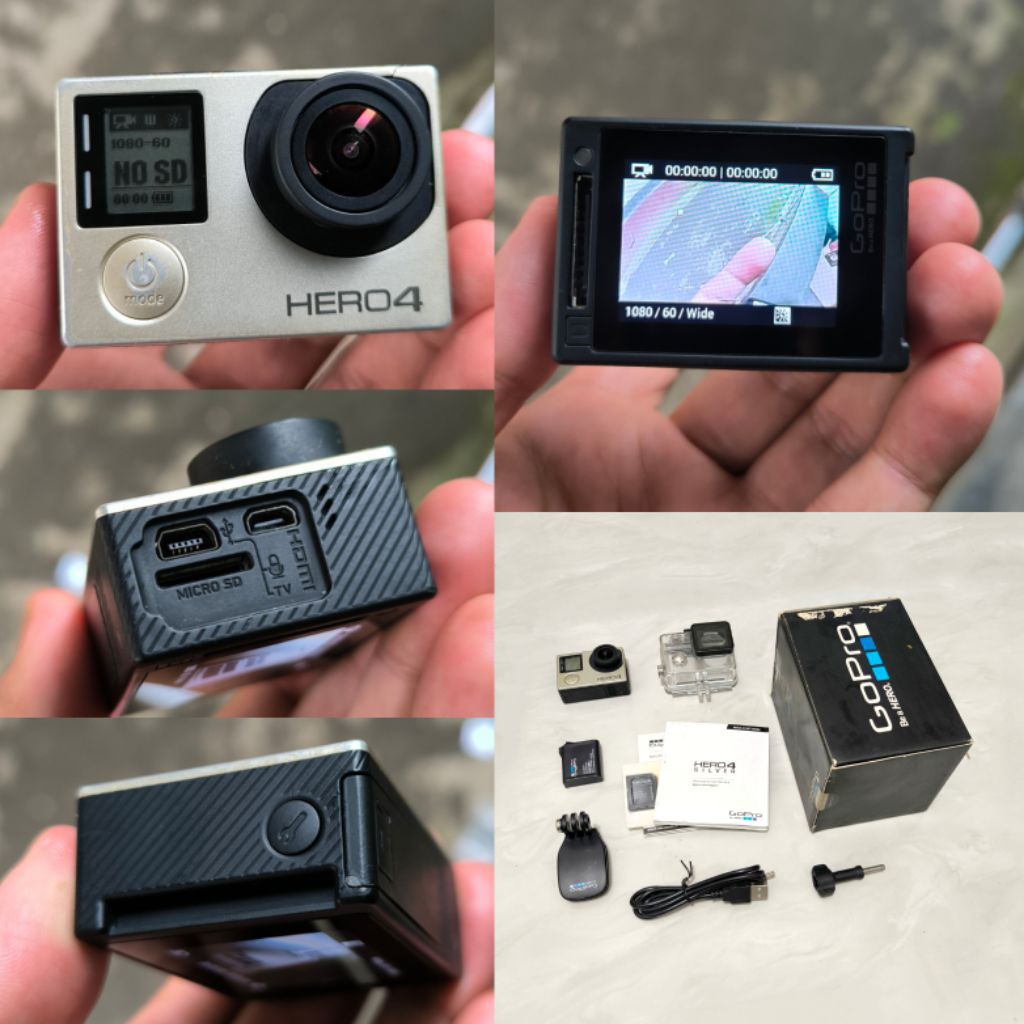 GoPro 4 シルバー 付属品他 GoPro HERO4 SILVER microSD 64G等おまけ付き 【公式通販】