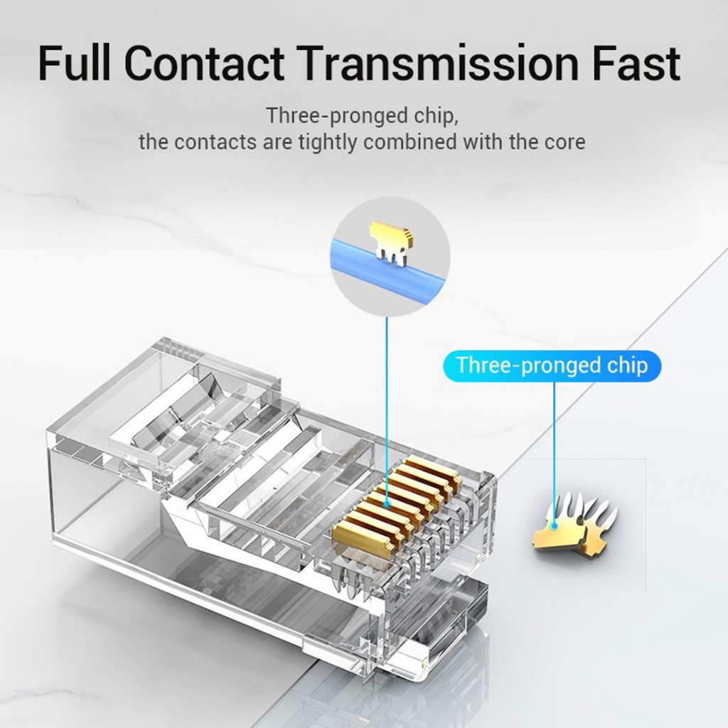 Jual Vention Konektor RJ45 Cat6 UTP Modular Gigabit Jack Plug Connector ...
