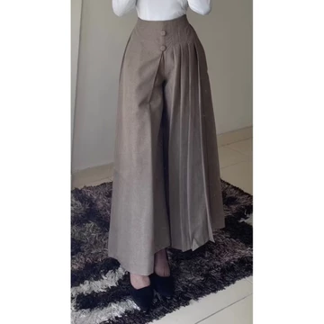 Shena Kulot Pleats Celana Kulot Rok Casual Wanita Fit Kulot Highwaist Mayung
