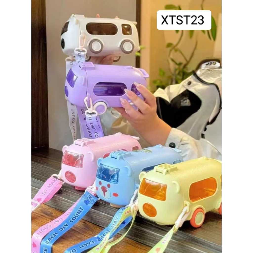 Jual BOTOL AIR MINUM ANAK BENTUK BUS 550ML BOTOL MINUM ANAK FLIP TOP ...