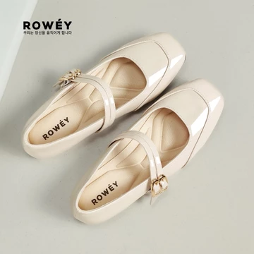 Rowey Sepatu Flat Shoes Wanita Korea Mewah Delima
