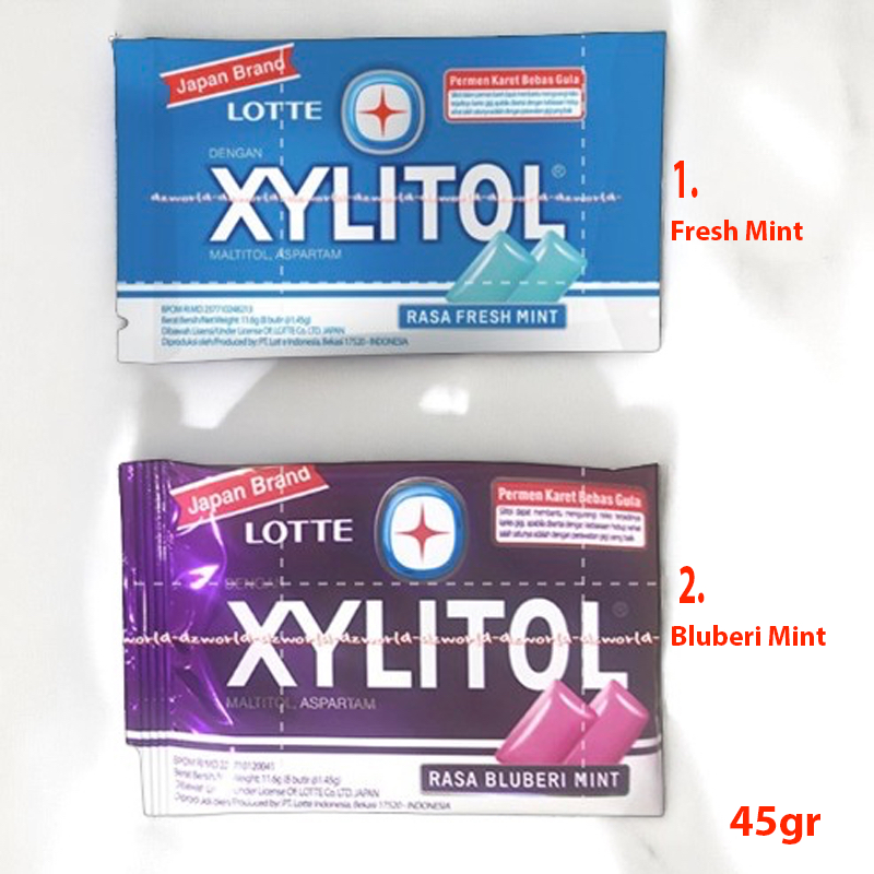 Jual Lotte Xylitol 45gr Rasa Blueberi Mint Fresh Mint Permen Kunyah ...