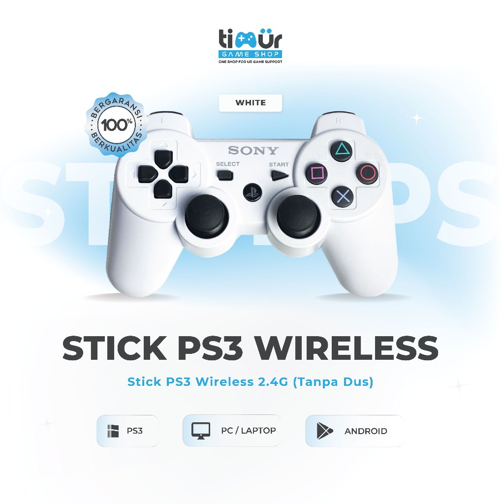 Stik Stick PS3 Original Ori Pabrik Wireless Warna Putih TANPA DUS