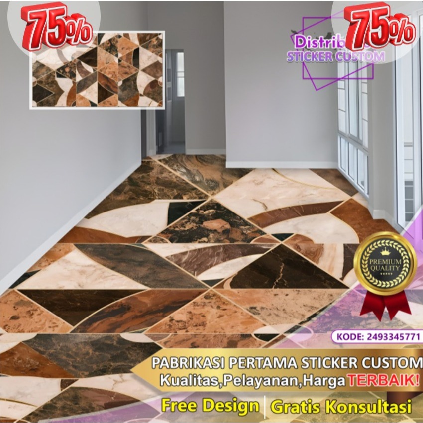 Jual Sticker Lantai Custom 3D Tema Abstrak| Stiker Kaca Kantor | Stiker ...