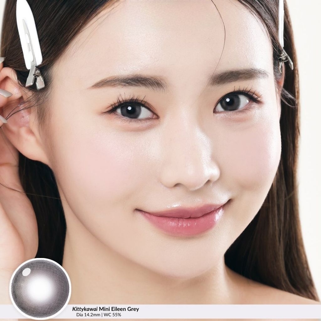 Jual Softlens Mini Eileen Gray Grey Kitty Kawaii Normal Minus