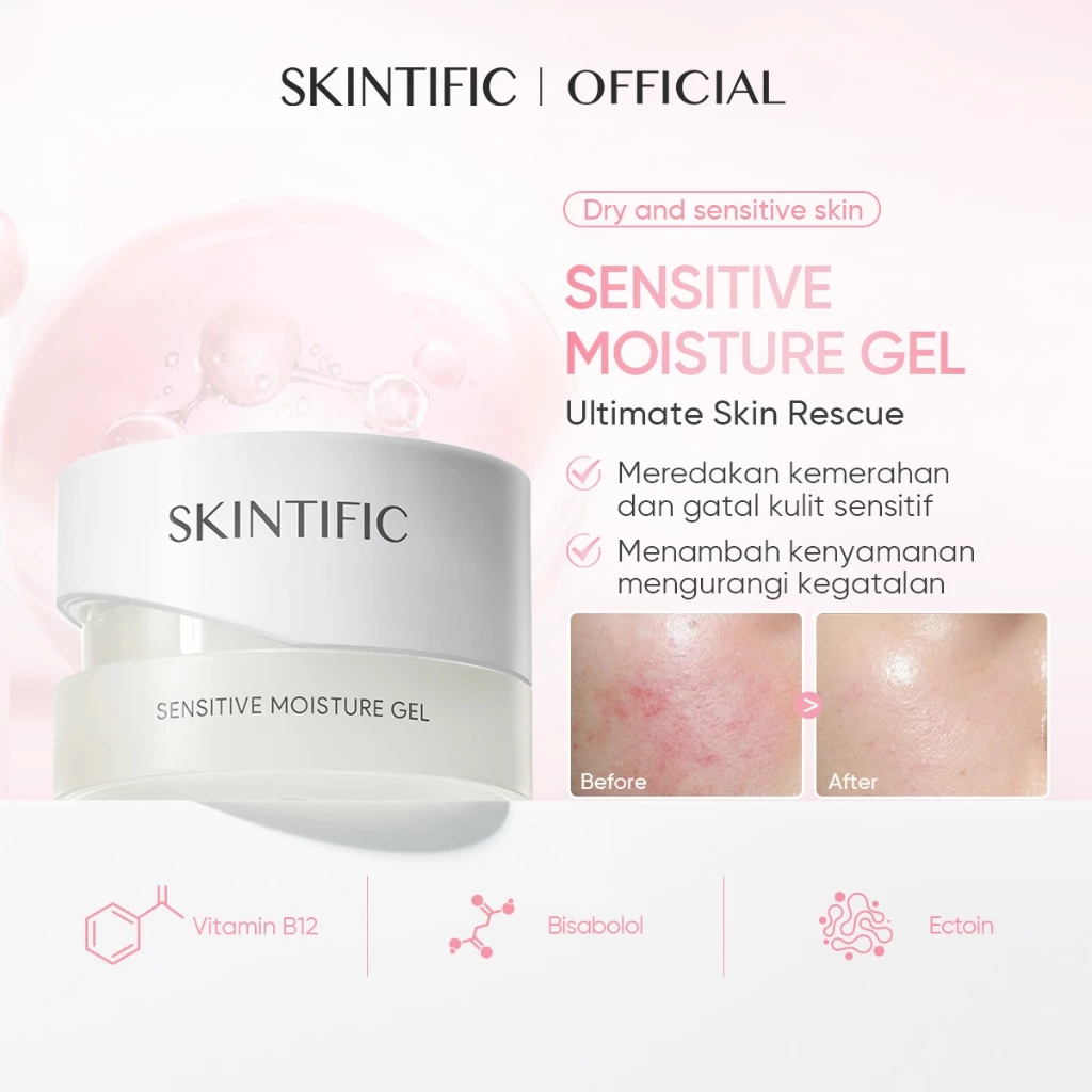 Gel Moisturizer All-in-One SKINTIFIC 5X Ceramide dan Niacinamide untuk Kecerahan Kulit