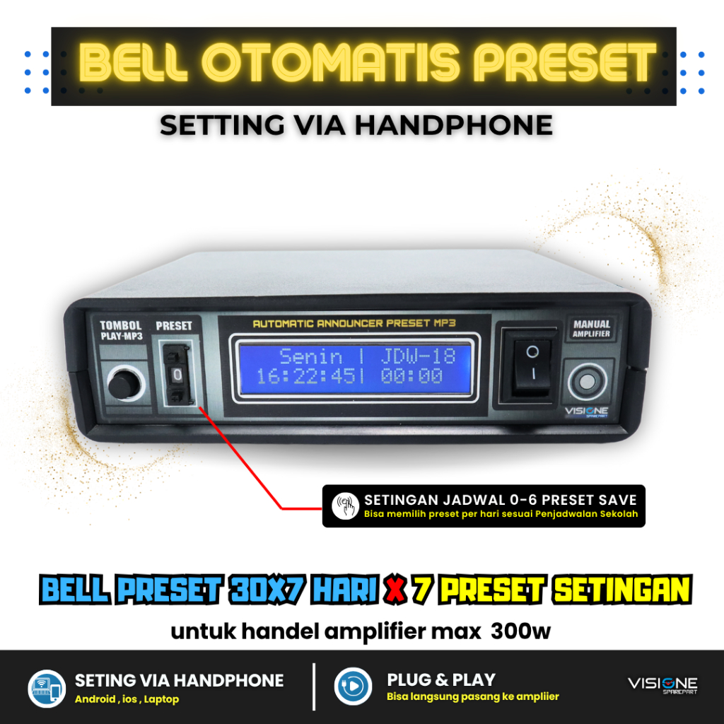 Jual Bel Sekolah Otomatis 3 Bahasa Indonesia English Arab Bel 3 bahasa ...