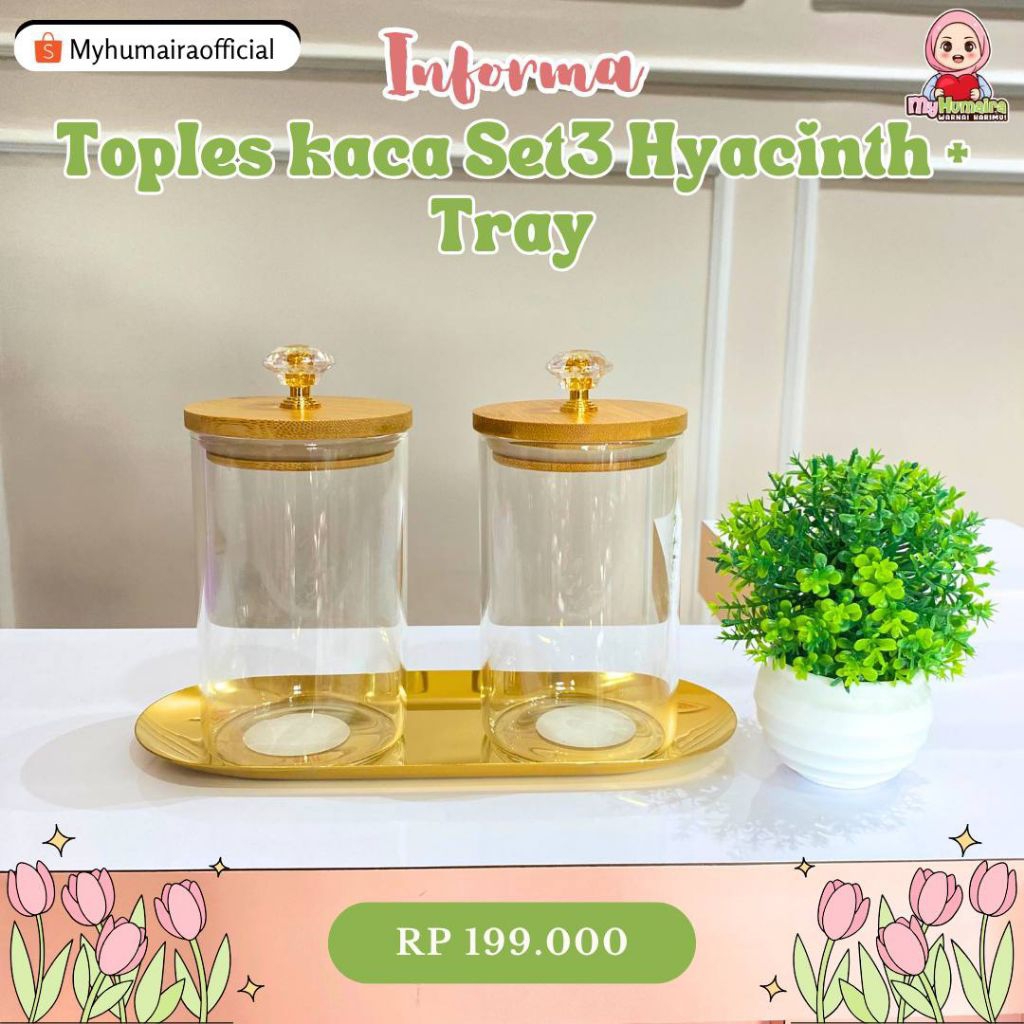 Jual [TENGGARONG] INFORMA - TOPLES KACA SET 3 HYACINTH + TRAY | Shopee ...