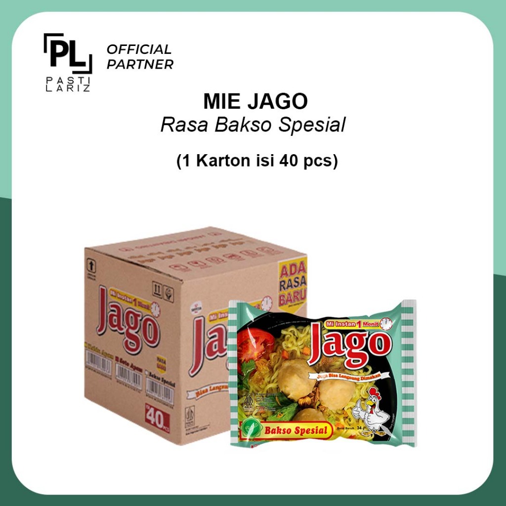 Jual [1 DUS isi 40pcs] MIE JAGO Bakso Spesial - Mie Instant Viral Rasa ...