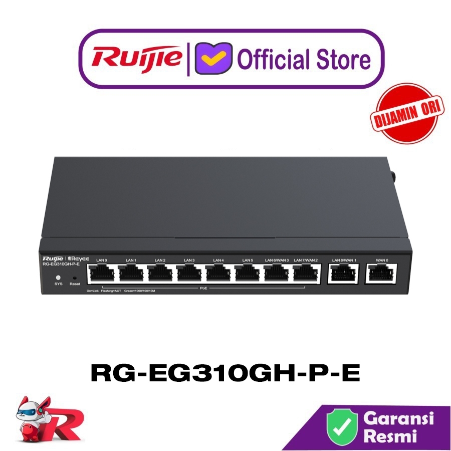 Jual Ruijie RG-EG310GH-P-E, Router Kantor Reyee 10-Port PoE Manage ...
