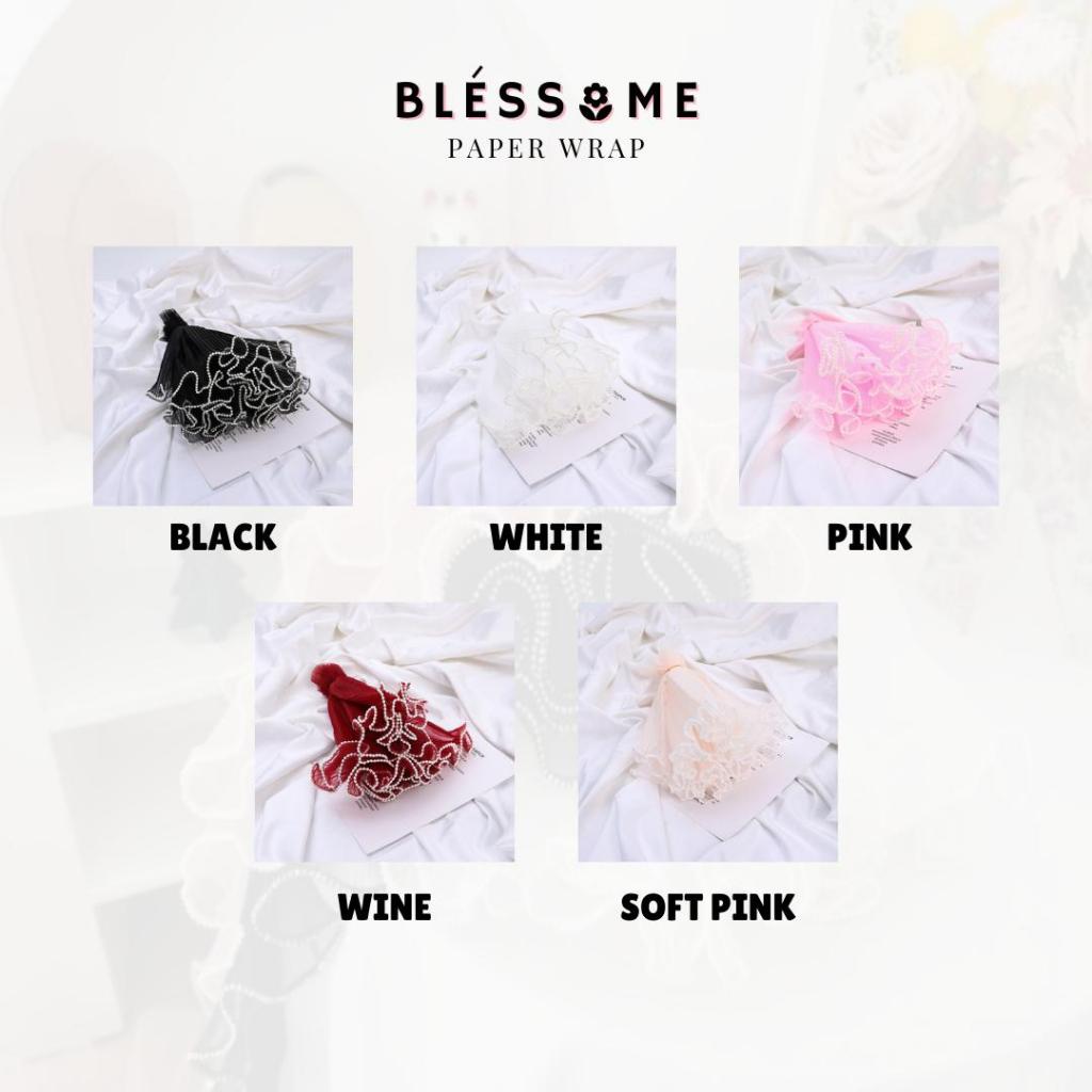 Jual (1pc 28cm x 3.6m) Korean Ruffle Pearl Lace Wrapping Flower ...